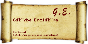 Görbe Enciána névjegykártya